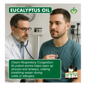 100% Pure Eucalyptus Oil - Natural Decongestant for Sinus Relief, Aromatherapy and Hair Care