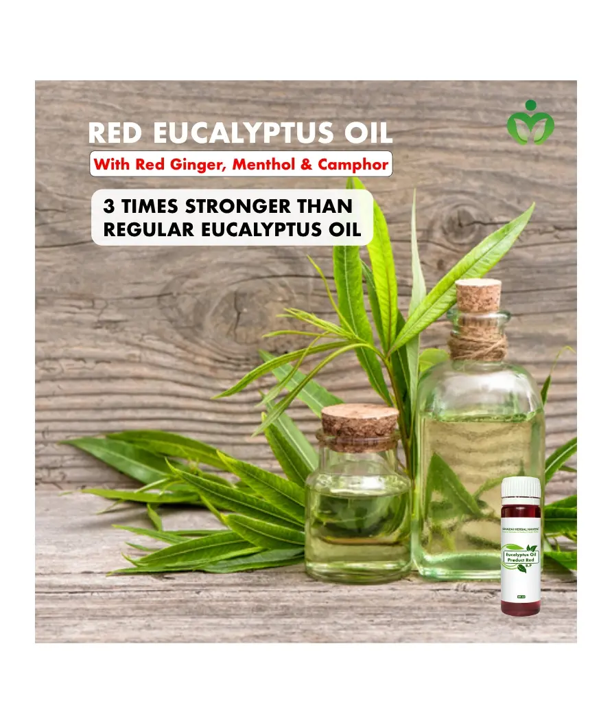 Red Eucalyptus Oil, Blend with Ginger, Menthol and Camphor