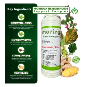 Moringa Hemorrhoids Support Complex - Moringa Hemorrhoids Complex helps soothe swelling, itching, and discomfort. This fast-acting herbal blend supports relief for internal and external hemorrhoid | Piles