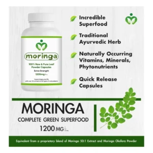 Moringa Leaf Powder Capsules | Organic Moringa Oleifera Superfood for Energy and Immunity