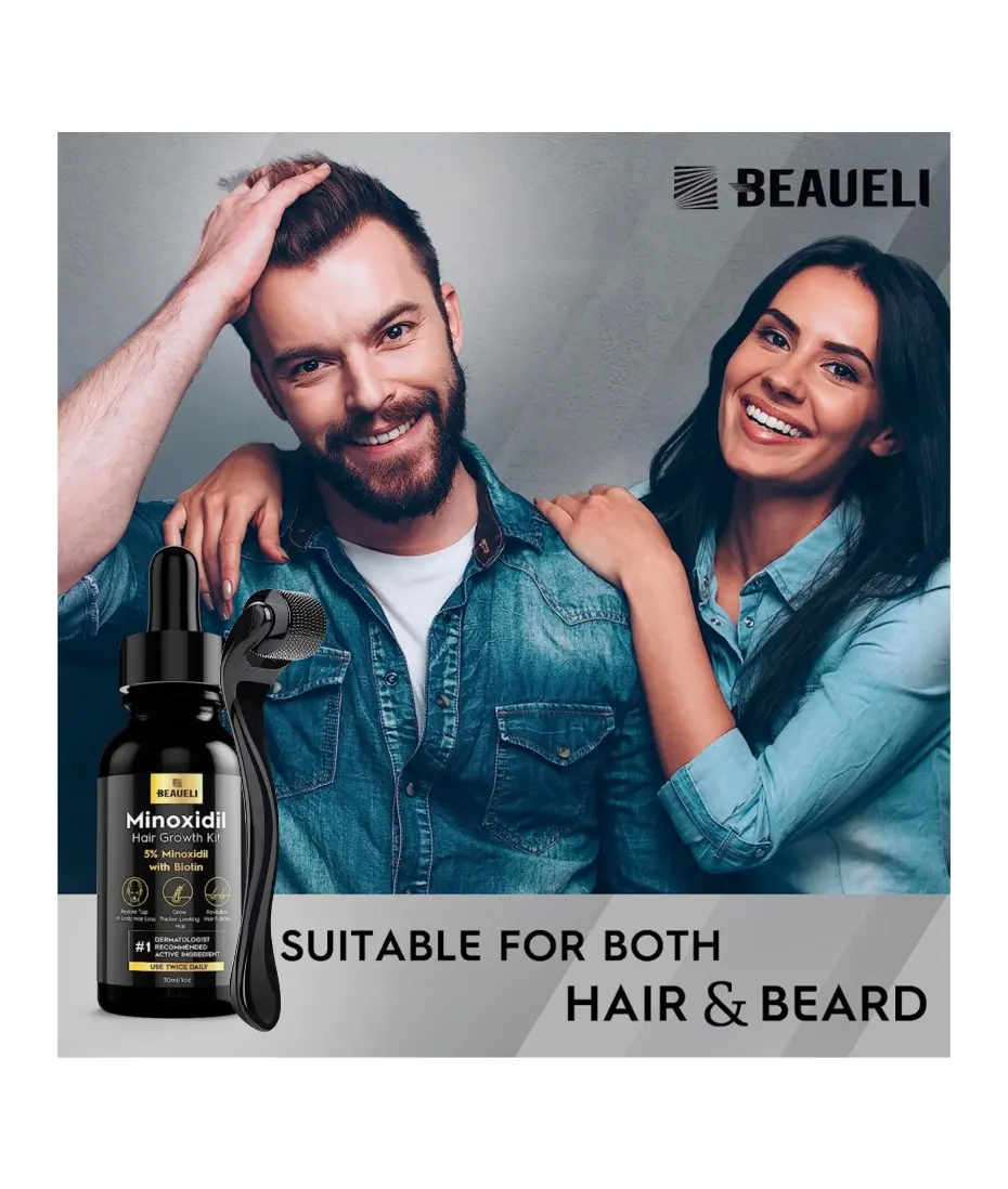 Minoxidil and Biotin Hair Growth Kit, Complete Hair Restoration