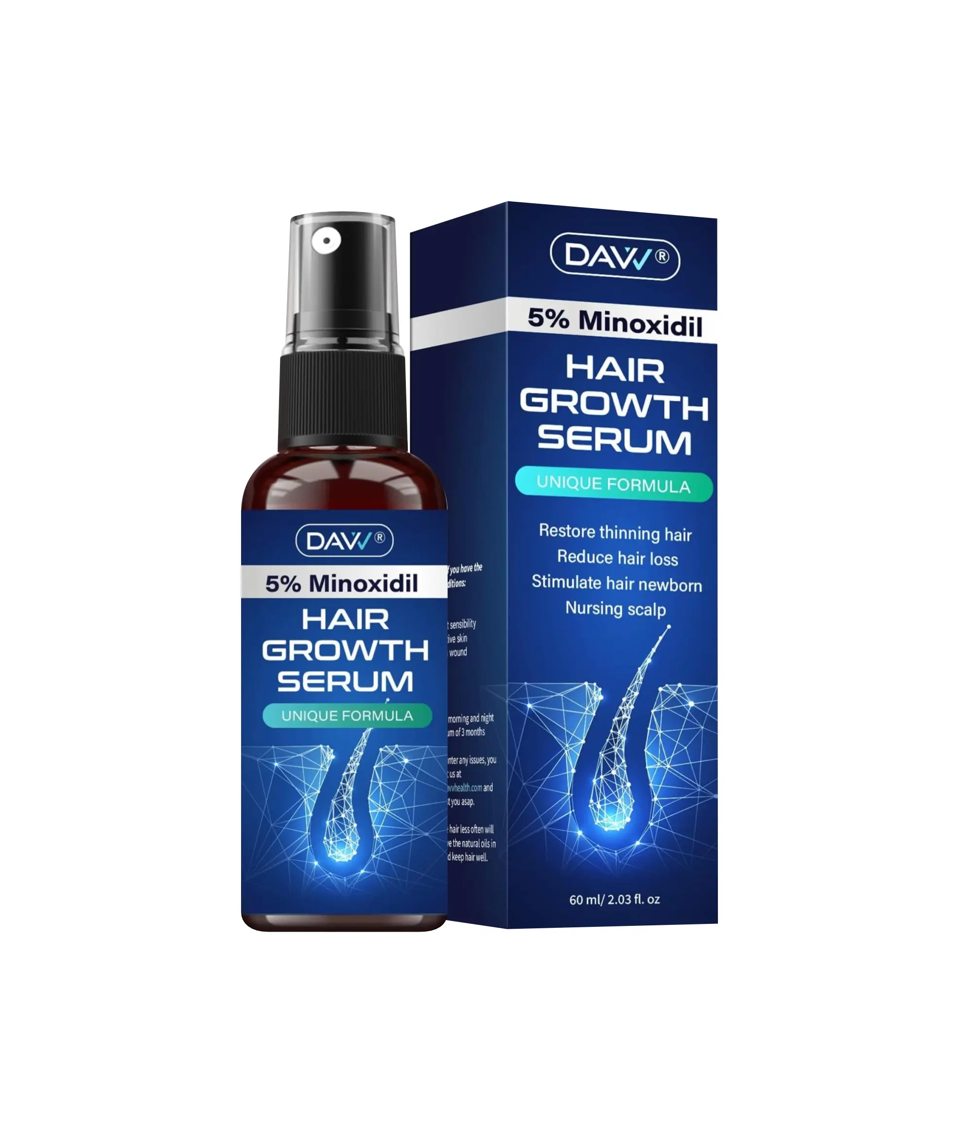 Hair Growth Serum, Restore Thinning Hair - 60ml