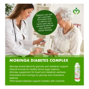 Moringa Diabetes Support Complex, Moringa Diabetes Complex - herbal formula for glucose balance, cardiovascular support, and overall metabolic wellness.