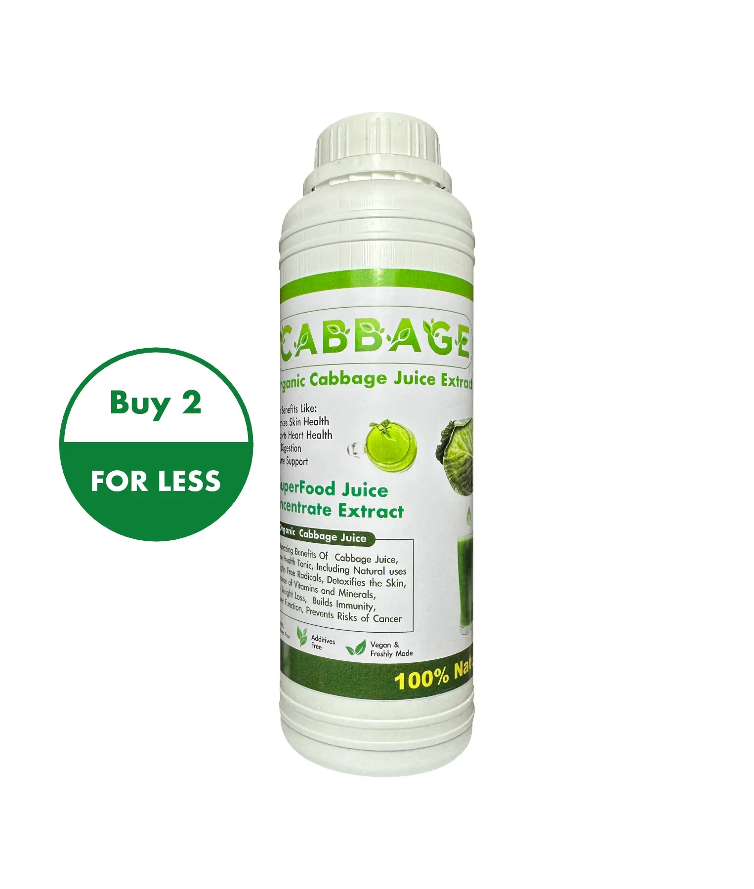 Pure Cabbage Juice Extract, Buy 2 4Less Pure Cabbage Juice Extract 500ml - Buy 2 4Less