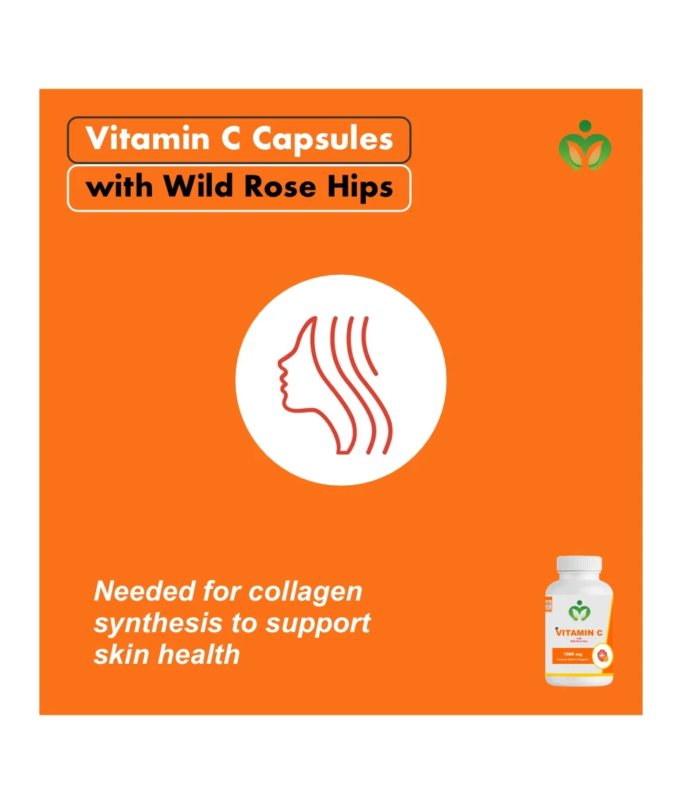 Vitamin C with Rose Hips Capsules Vitamin C with Rose Hips Capsules - Extra-Strength Immune, Skin Health Support, Antioxidant Support and Daily Wellness.