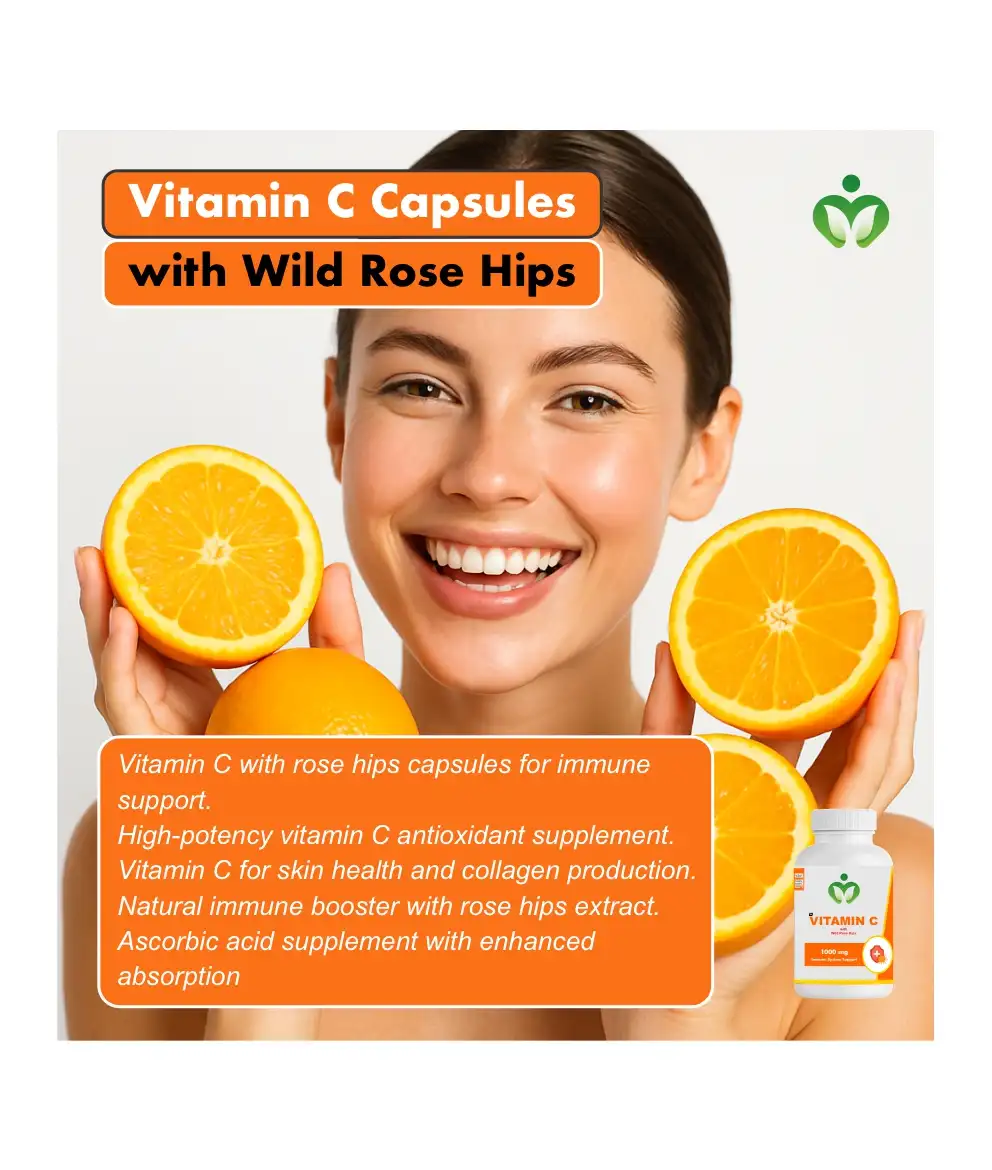 Vitamin C with Rose Hips Capsules Vitamin C with Rose Hips Capsules - Extra-Strength Immune, Skin Health Support, Antioxidant Support and Daily Wellness.