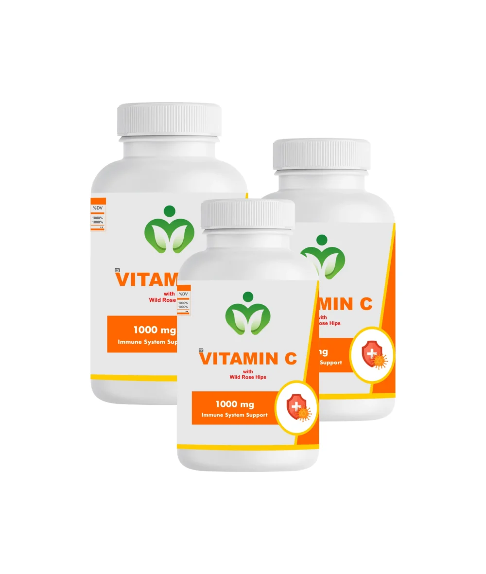 Vitamin C Capsules with Wild Rose Hips: Extra Strength Immune System Support