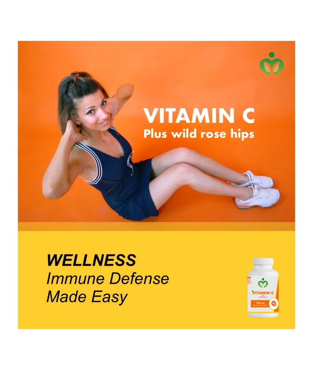 Vitamin C Capsules with Wild Rose Hips: Extra Strength Immune System Support