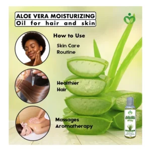 Aloe Vera Moisturizing Oil, Natural Skin Hydration, Hair Care for Radiant Beauty, Soothe Acne, Sun Damage and Even Skin Tone