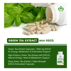 Green Tea Extract Capsules | 1800 mg EGCG for Energy, Metabolism & Antioxidant Support