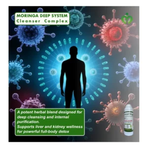 Moringa Deep System Cleanser Complex, supports natural detox, liver and kidney wellness, and full–body cleansing with powerful moringa and herbal botanicals.