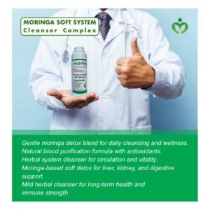 Moringa Soft System Cleanser Complex - Gentle detox, blood purification, immune support, and daily overall wellness with nutrient-rich moringa and other ingredients.