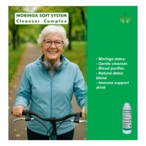 Moringa Soft System Cleanser Complex - Gentle detox, blood purification, immune support, and daily overall wellness with nutrient-rich moringa and other ingredients.