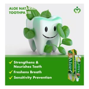 Aloe Natural Toothpaste - Whitening, Fresh Breath, Sensitive Teeth, Gums