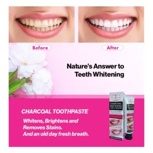 Charcoal Whitening Toothpaste, Collagen and Milk Flavor, Brightens Teeth, Removes Stains, Natural Whitening 