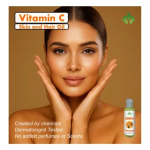 Vitamin C Skin and Hair Oil, Natural Moisturizer for Dark Spots and Anti-Aging Care